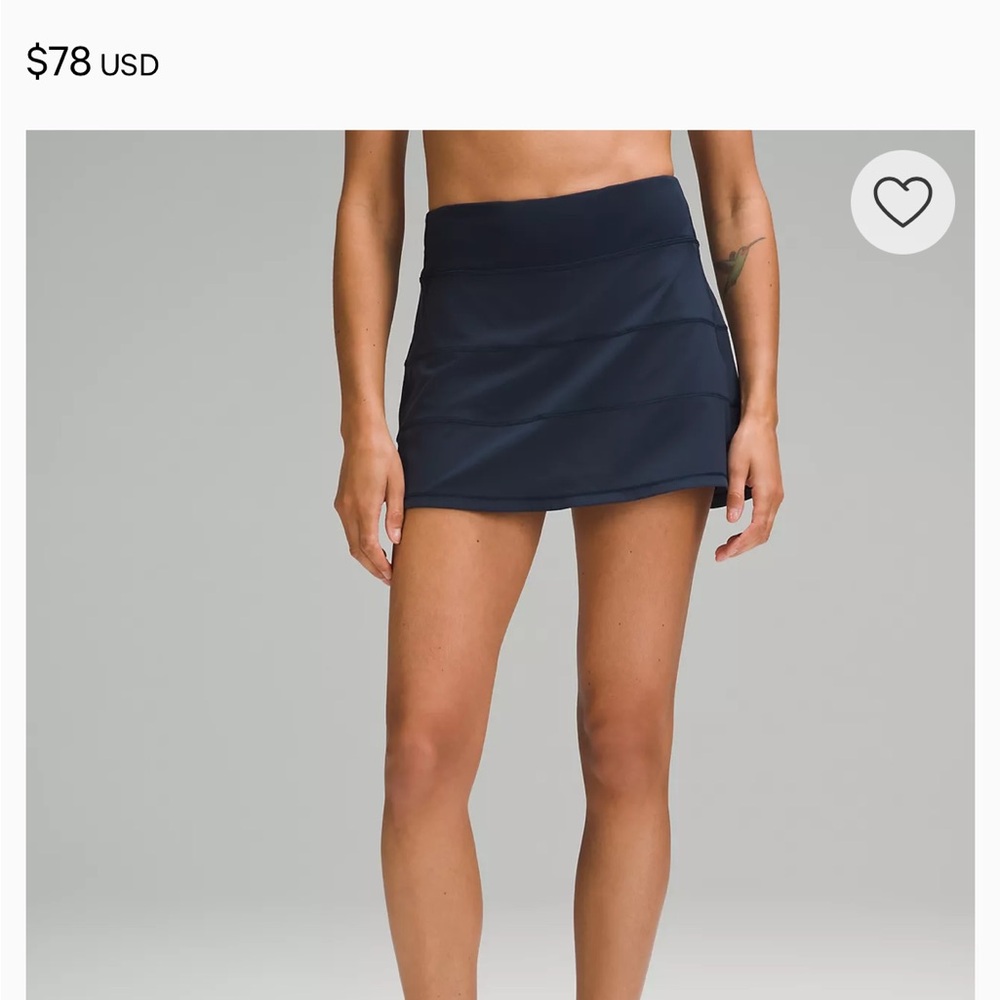 Lululemon Navy Blue Pace Rival Skirt
